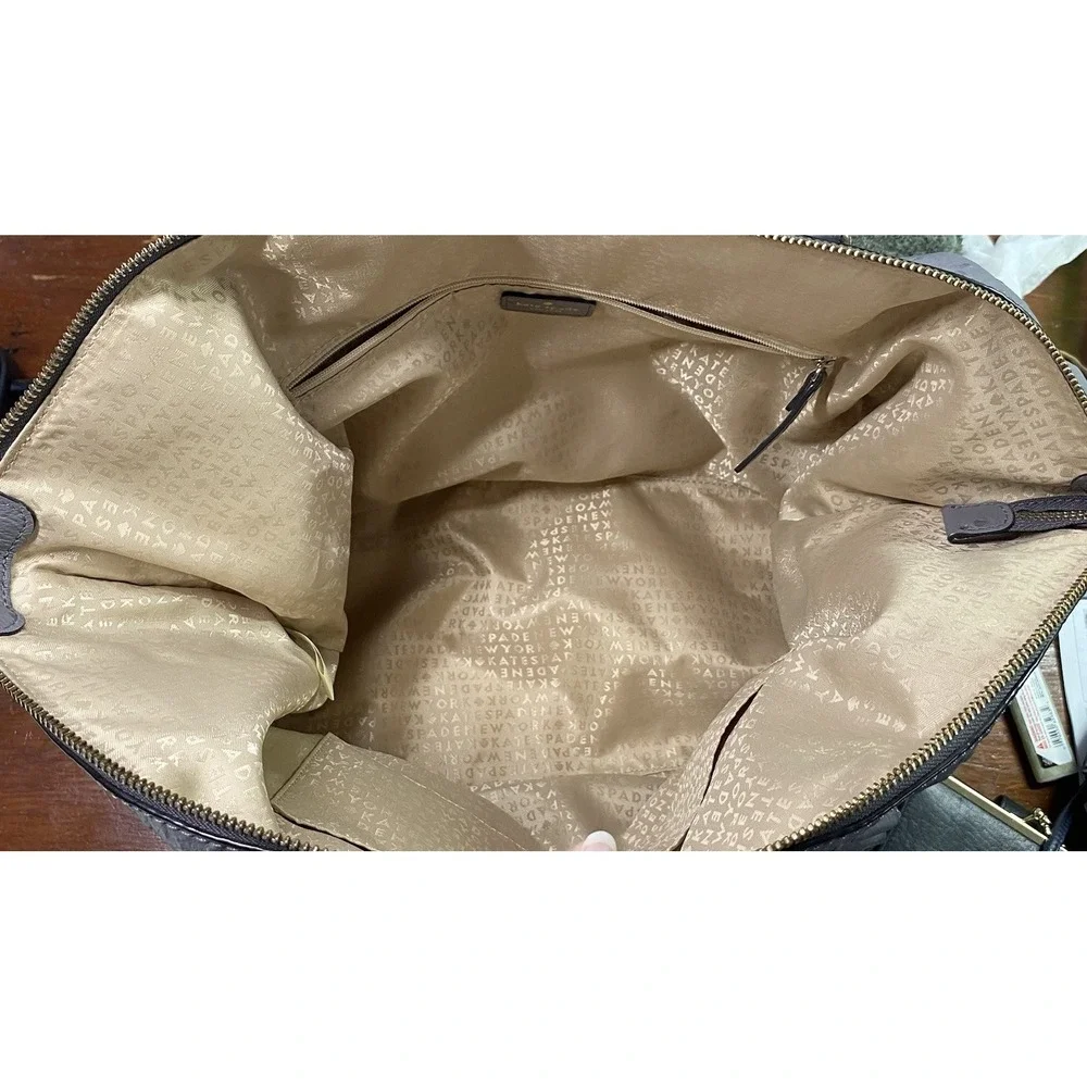 Kate Spade Blaine Windsor Large Gray Ostrich Embossed Leather Satchel Bag‎